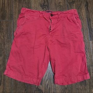 American Eagle Outfitters Men's Coral Pink Flat Front Chino Shorts